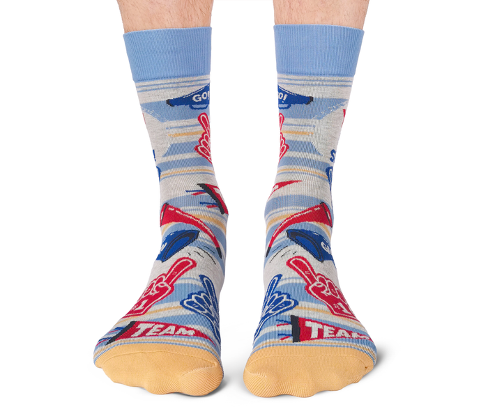 Yay! Go Sports! Socks - Uptown Sox - Mens Crew Socks