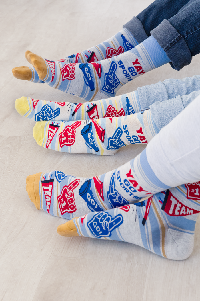 Yay! Go Sports! Socks - Uptown Sox - Mens Crew Socks