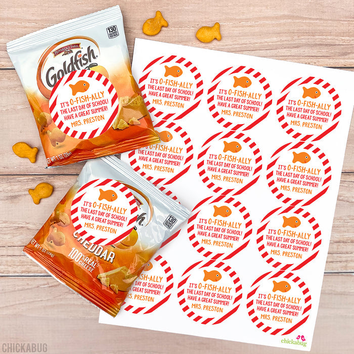 Goldfish Last Day of School Stickers