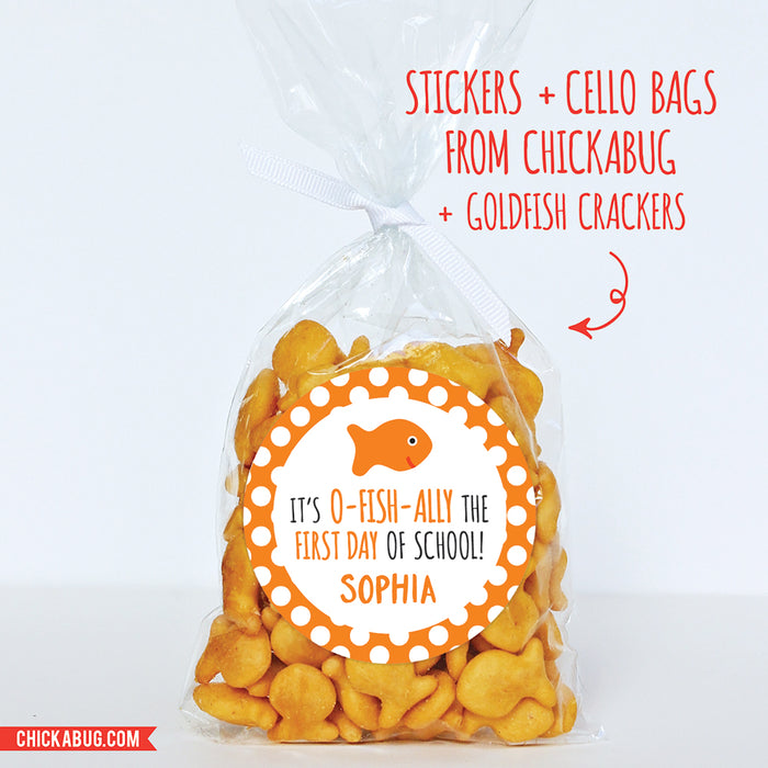 Goldfish "O-Fish-Ally" First Day of School Stickers
