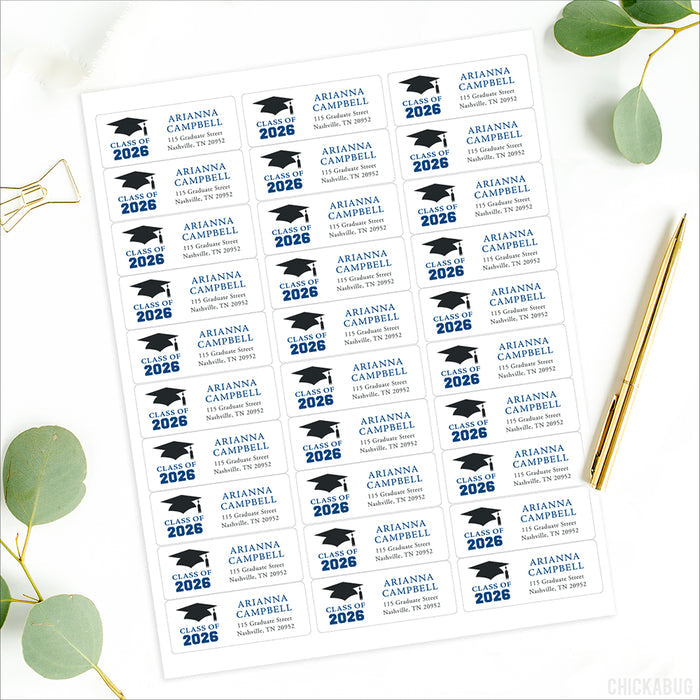 Graduation Cap Graduation Address Labels: Choose A Color!