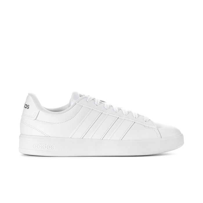 White adidas Grand Court 3.0 women's low-top sneakers, three-stripe side