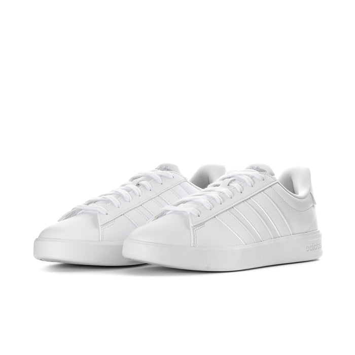 White adidas Grand Court 3.0 women's low-top sneakers, lace-up pair view