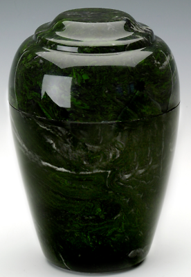 Grecian Marble Verde Adult Funeral Cremation Urn, 190 Cubic Inches, TSA Approved