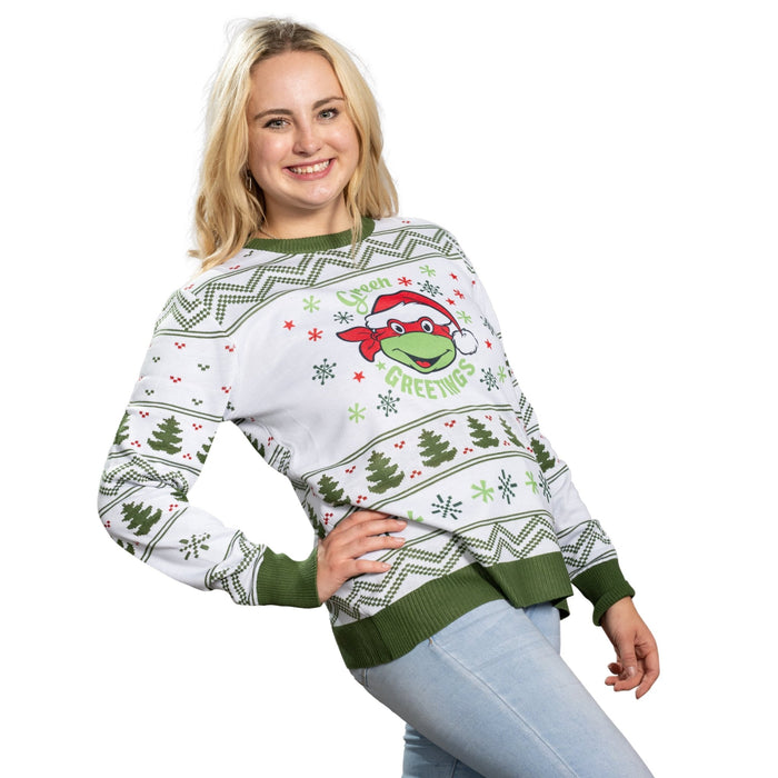 Green Greetings TMNT Christmas Sweater - TVStoreOnline