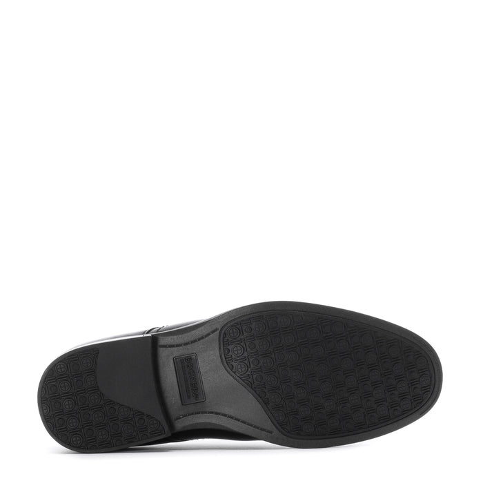 Black men's loafer outsole with textured tread pattern