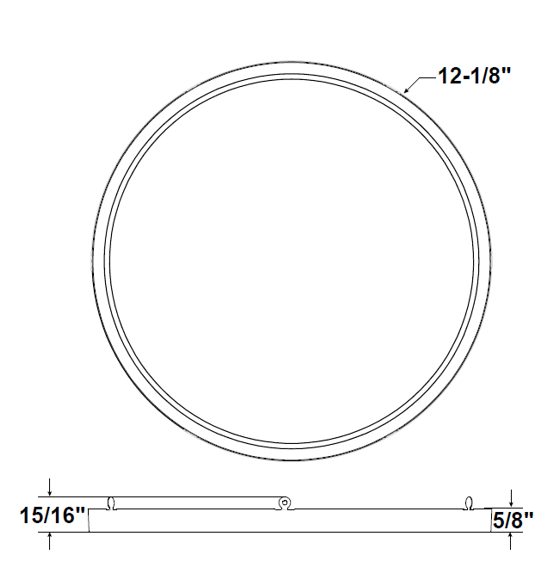 Halco - DSK-12-TRM-BC - Surface Mount Disk 12in Round Trim Brushed Copper product image