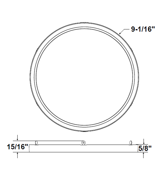 Halco - DSK-9-TRM-BN - Surface Mount Disk 9in Round Trim Brushed Nickel product image
