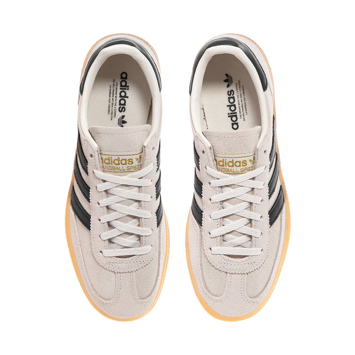 Women's adidas Spezial sneakers, front view with white laces and black side stripes