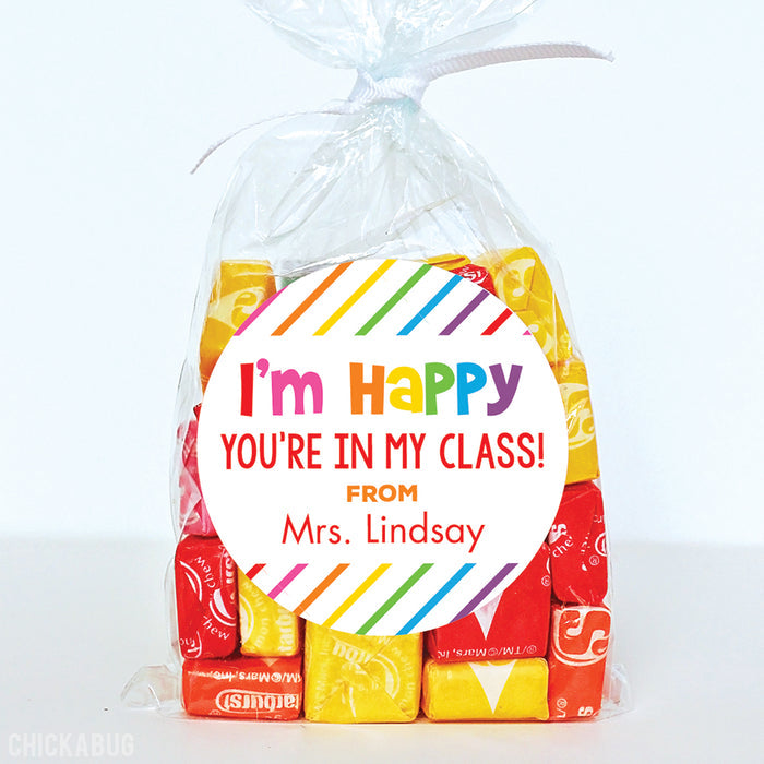 "Happy You're In My Class" Back to School Stickers
