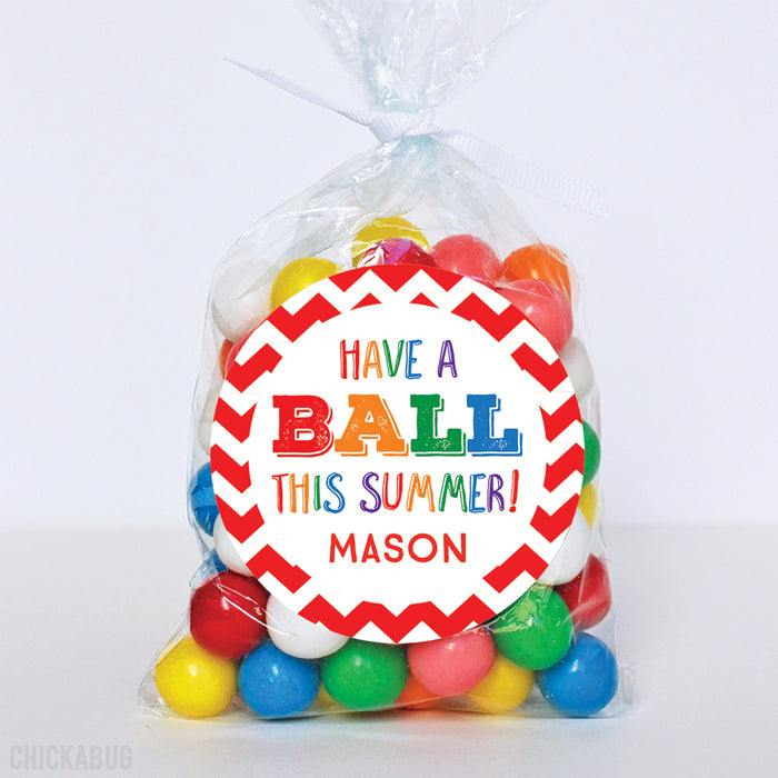 "Have A Ball" Last Day of School Stickers