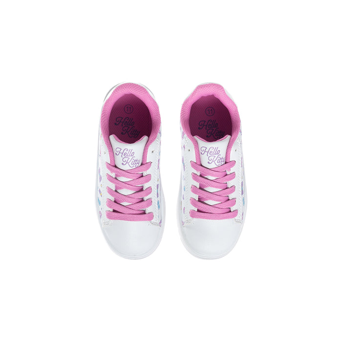 Kids Hello Kitty skate sneakers, pink-lined tongue and Hello Kitty heel label