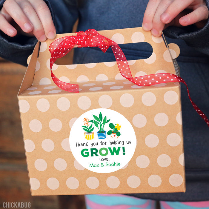 "Helping Me Grow" Teacher Appreciation Stickers