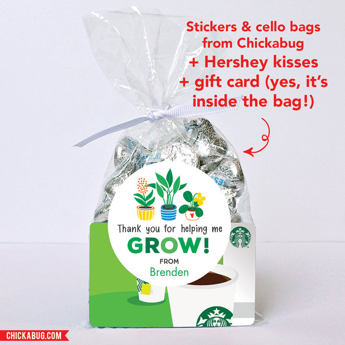 "Helping Me Grow" Teacher Appreciation Stickers