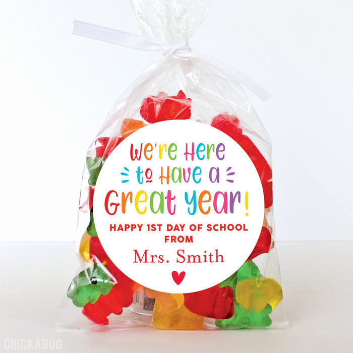 "Here To Have A Great Year" Back to School Stickers