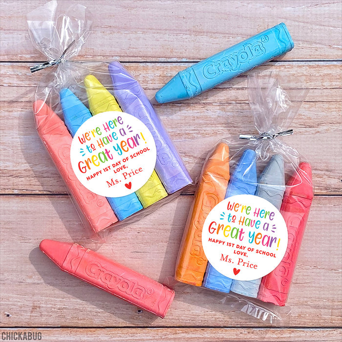 "Here To Have A Great Year" Back to School Stickers