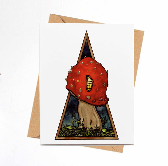 PinkPolish Design Note Cards "Home Sweet Mushroom" Handmade Notecard