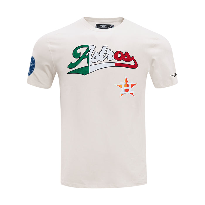 Men's Houston Astros eggshell short-sleeve tee with front team logo graphic