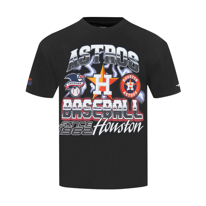 Men's Houston Astros black T-shirt with large Baseball graphic and H logo