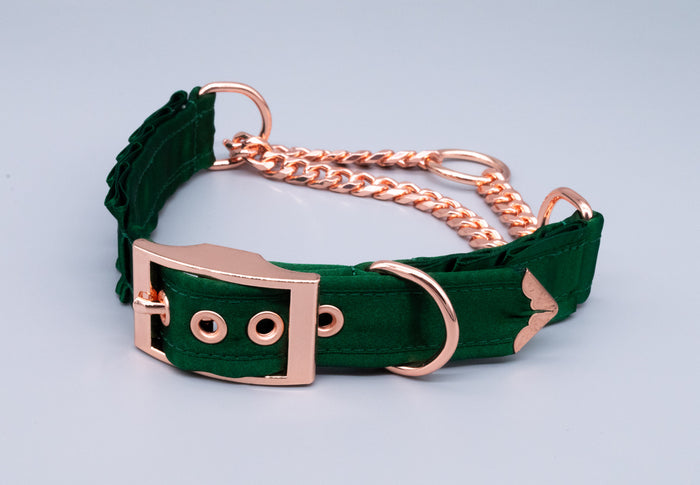 Hunter Green Mini O-Ring Martingale Collar