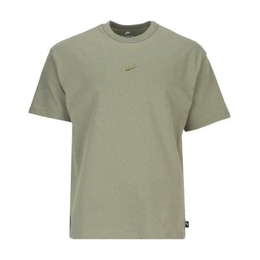 Men's sage green essential t-shirt with small chest Nike logo and crew neck