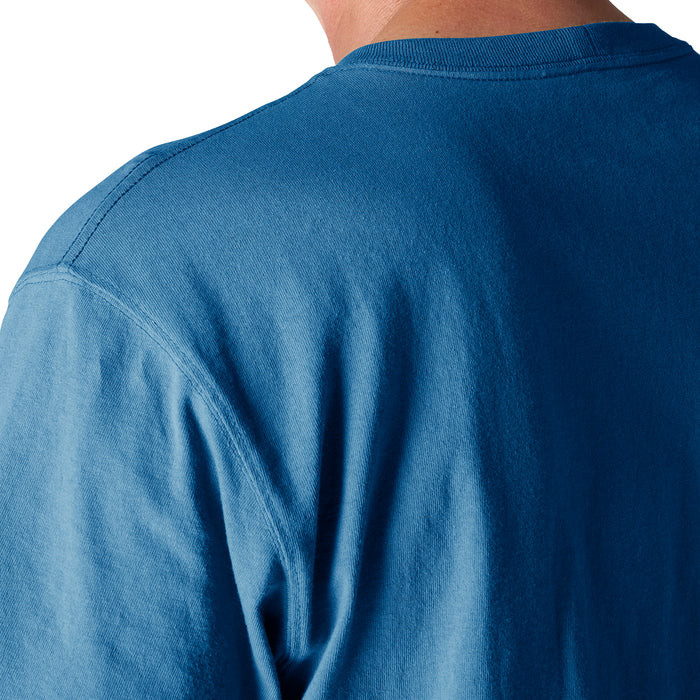 Horizon blue tee fabric and crew neckline detail, loose-fit short sleeve
