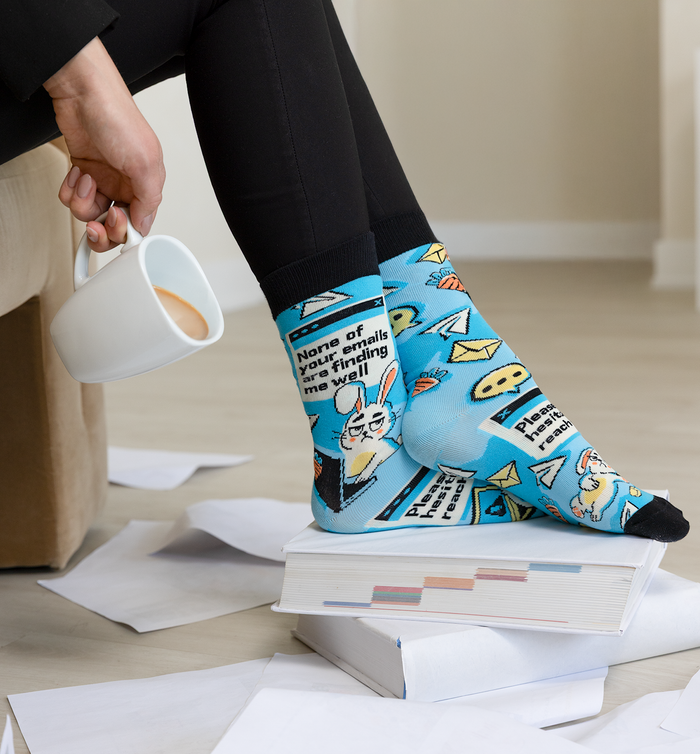 WOMEN'S FUNNY BUNNY WORK LIFE SOCKS - UPTOWN SOX