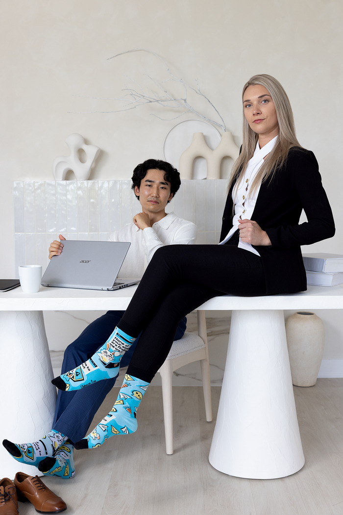 WOMEN'S FUNNY BUNNY WORK LIFE SOCKS - UPTOWN SOX