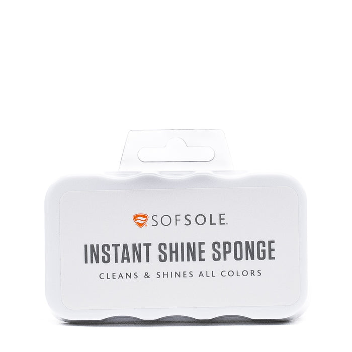 Sofsole Instant Shine Sponge, white polishing sponge for shoes, packaged
