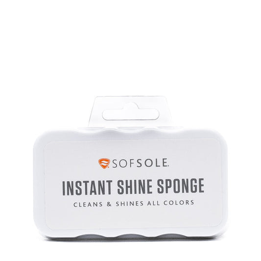 Sofsole Instant Shine Sponge, white polishing sponge for shoes, packaged