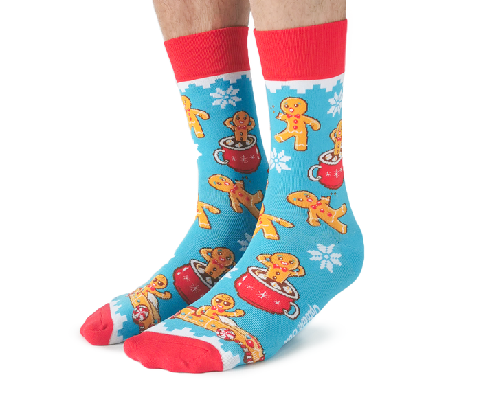 Cute Novelty Christmas Gingerbread Man Socks for Men