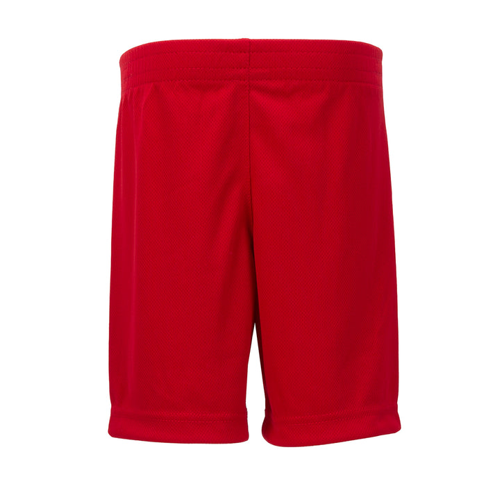 Kids' Jordan 23 jersey set shorts: red basketball shorts with elastic waistband