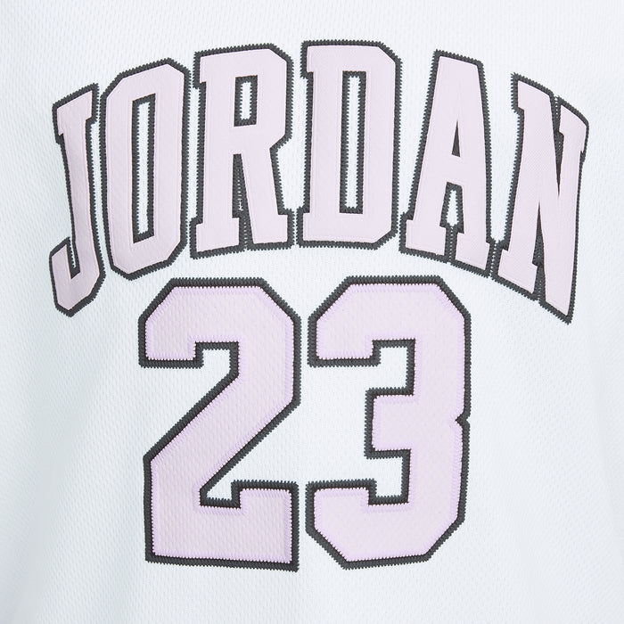 JORDAN 23 jersey graphic on white fabric
