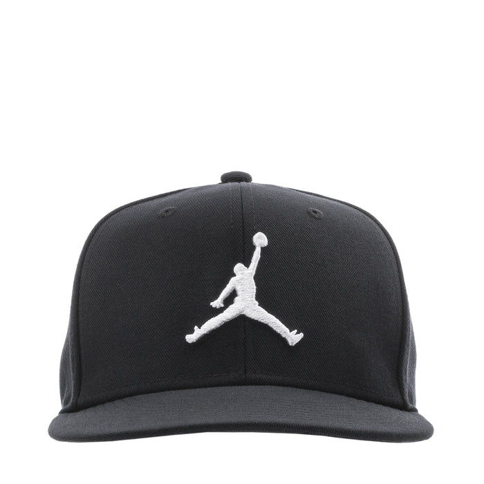 Black snapback cap with white Jumpman logo on the front