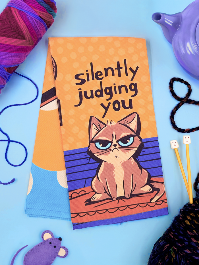 FUNNY GRUMPY CAT MEME KITCHEN DISH TOWEL UPTOWN