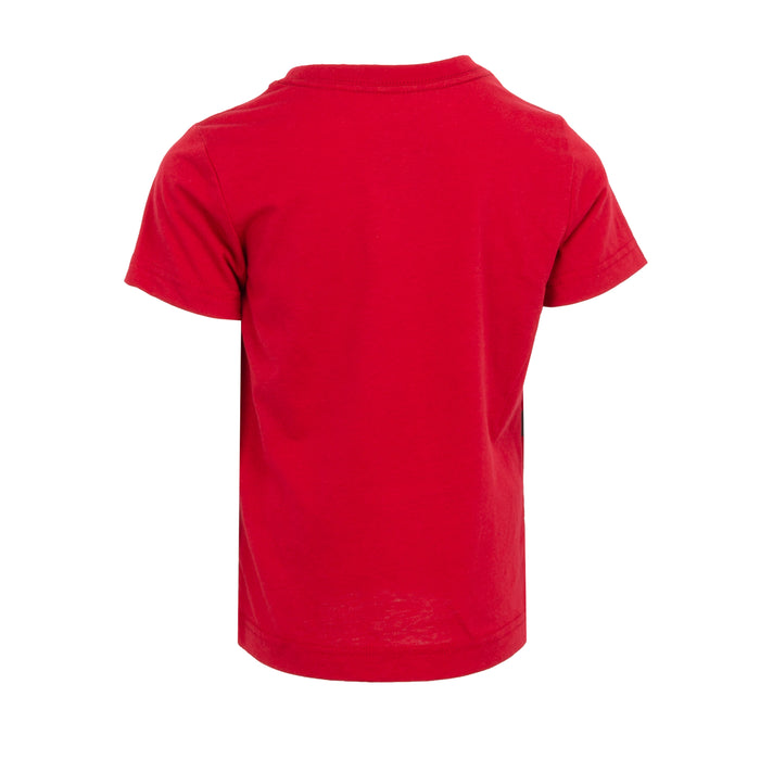 Kids red crew-neck t-shirt, plain back view
