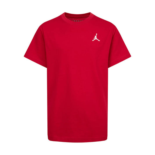 Youth Gym Red crewneck T-shirt with Jumpman logo embroidery at chest