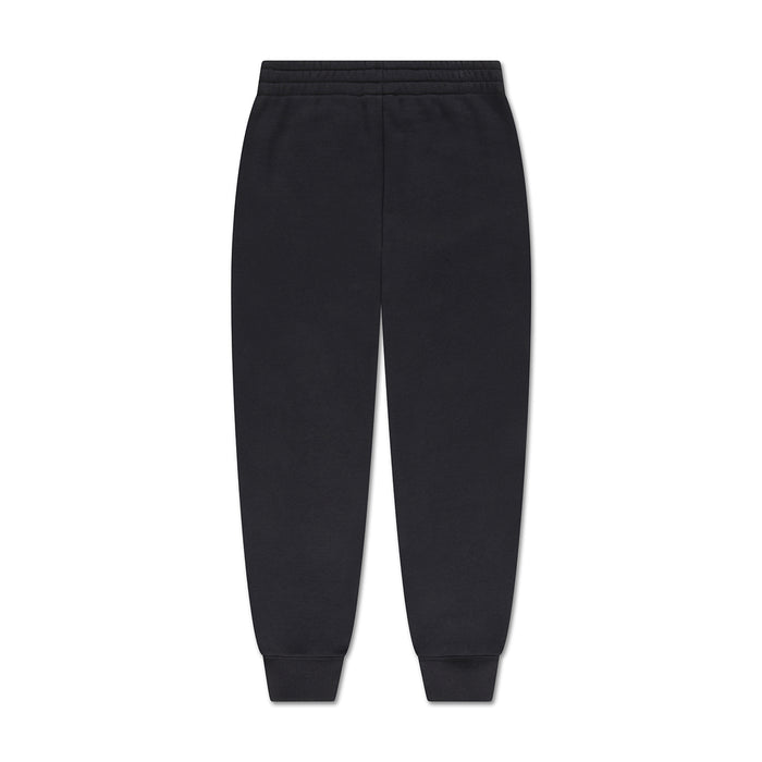 Youth black jogger pants, plain back view
