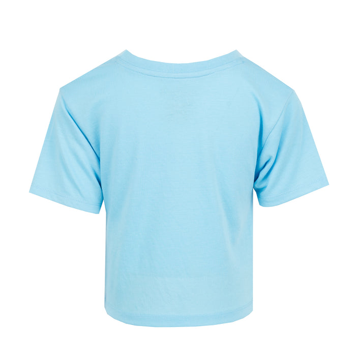 Kids light-blue short-sleeve T-shirt, plain back view