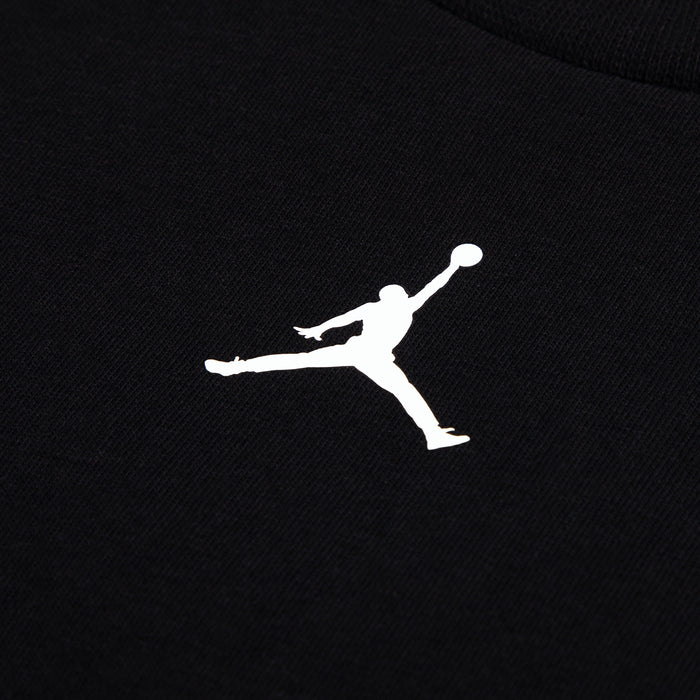 Black toddler T-shirt with white Jumpman logo graphic on chest