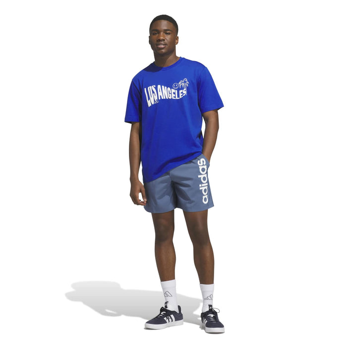 Men's royal blue graphic T-shirt with front 'Los Angeles' lettering