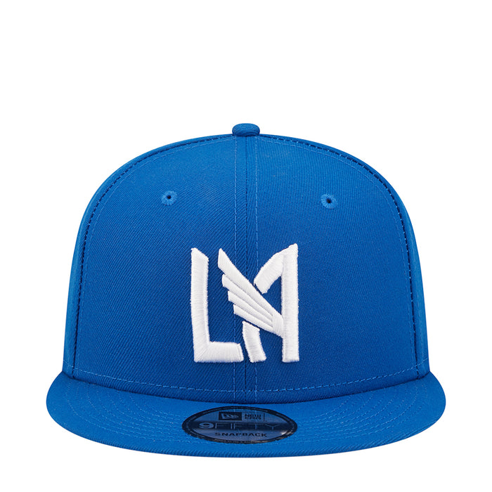 Blue baseball cap with embroidered LA logo on front