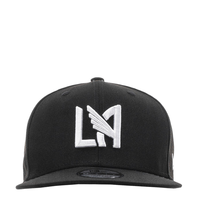 Black baseball cap with white LAFC crest logo on the front