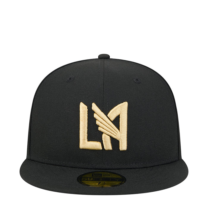 Black baseball cap with large gold LAFC logo centered on the front