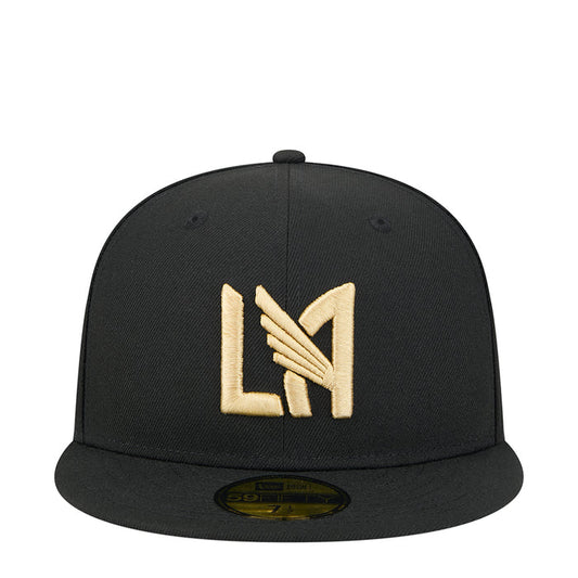 Black baseball cap with large gold LAFC logo centered on the front