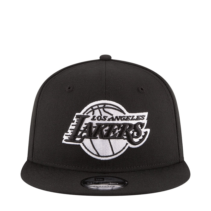 Black snapback cap with Los Angeles Lakers logo on the front