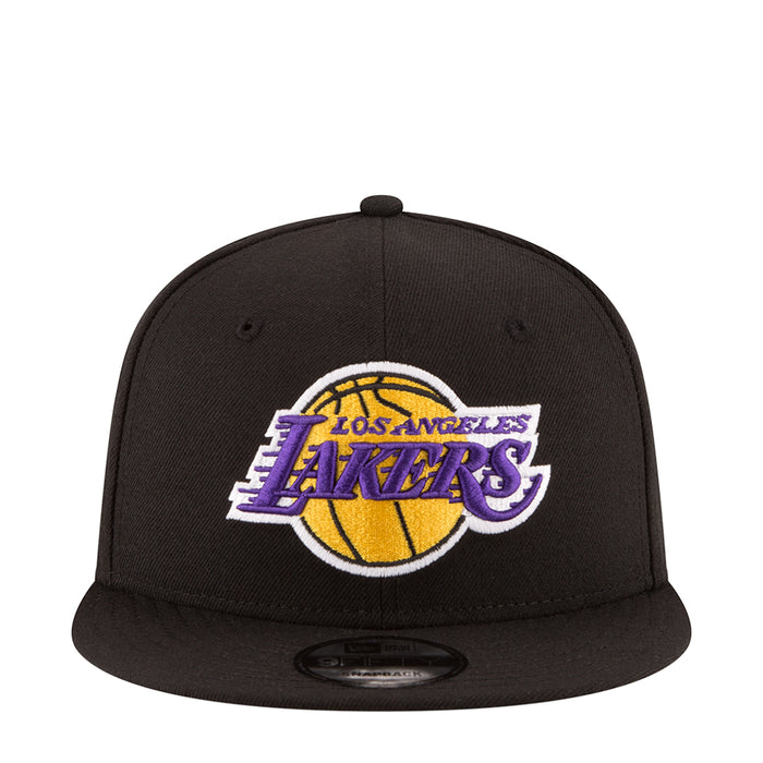 Black baseball cap with embroidered Lakers logo on front