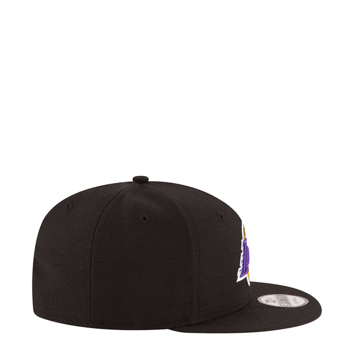 Black baseball cap, side view with embroidered Lakers side patch