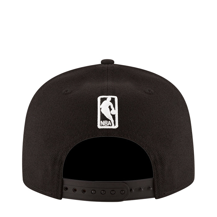Black baseball cap back view with New Era flag logo patch