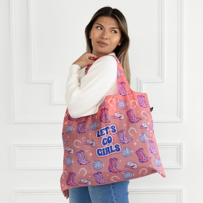 Let's Go Girls Foldable Packable Tote Bag - Uptown Sox